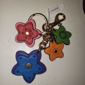 Coach flower keychain